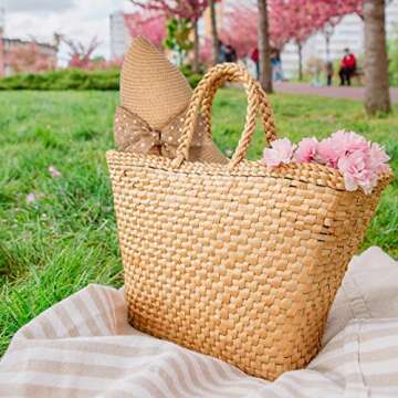 Funcredible Kentucky Derby Hat for Women - Khaki Wide Brim Floppy Derby Hat - Large Straw Sun Hat with Elegant Ribbon, Perfect for Derby Day Outfits