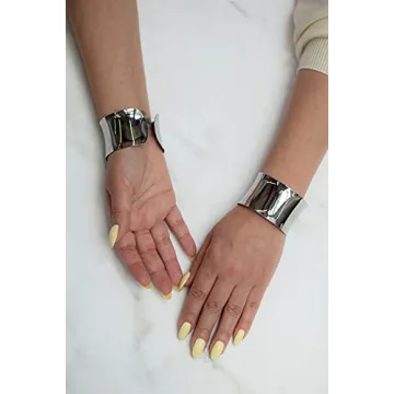 Lavari Stainless Steel Wide Cuff Bangle Bracelet Women