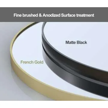 B&C 32" Round Mirror with Matte Black Frame - Stylish Decor