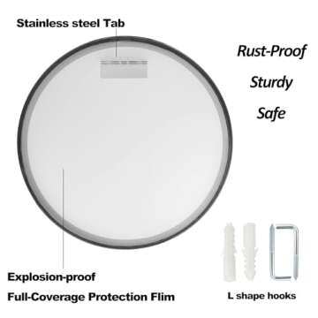 B&C 32" Round Mirror with Matte Black Frame - Stylish Decor