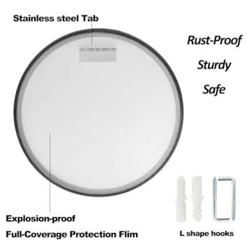 B&C 32" Round Mirror with Matte Black Frame - Stylish Decor
