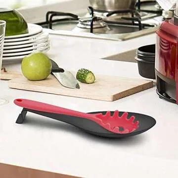 Premium LIANYU Black Spoon Rest for Kitchen & Cooking