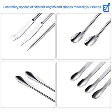 Versatile 22 Pieces Stainless Steel Lab Spatula Micro Scoop Set for Cooking and Science