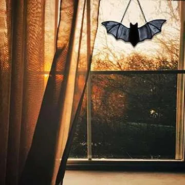 Charming Stained Glass Bat Suncatcher for Any Decor