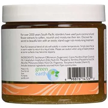 Pure Fiji Coconut Sugar Body Scrub - Body Exfoliator Scrub Natural Origin for Smooths and Softens Sk...