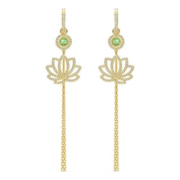 Swarovski Symbolic Lotus Pierced Earrings – Light Multi/Green – Stunning Gift for All Occasions