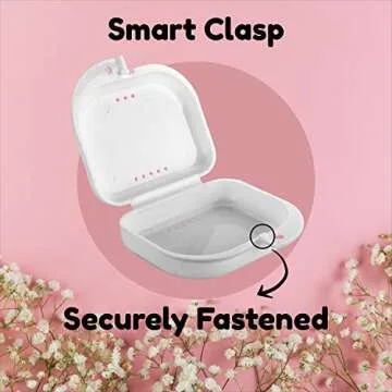 Retainer Cases Cute, Retainer Holder Case 1 Pack, Aligner Case with Colorful Novelty Cute Patterns, Night Guard Case with Floral Patterns (White)