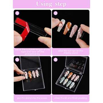 12PCS Press on Nails Storage Box Set with Holders