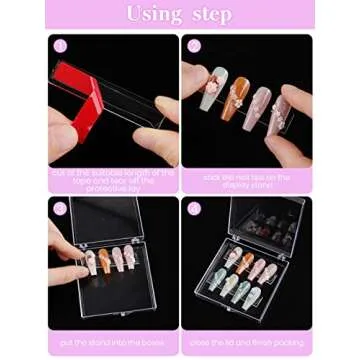 12PCS Press on Nails Storage Box Set with Holders