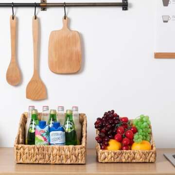 OEHID Small Wicker Baskets - Eco-Friendly Storage Solution - Set of 2