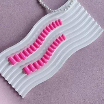 KQueenest Hot Neon Pink 30 PCS Press on Nails for Women