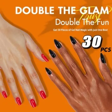 KQueenest Hot Neon Pink 30 PCS Press on Nails for Women