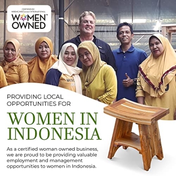 Elegant EcoDecors Teak Shower Bench for Spa-Like Comfort