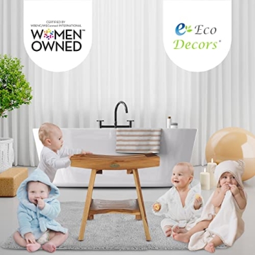 Elegant EcoDecors Teak Shower Bench for Spa-Like Comfort