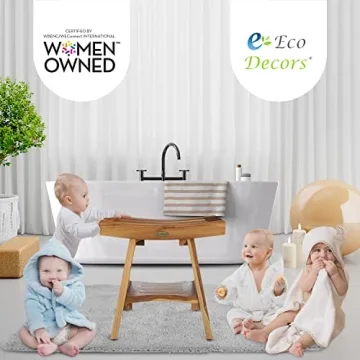 Elegant EcoDecors Teak Shower Bench for Spa-Like Comfort