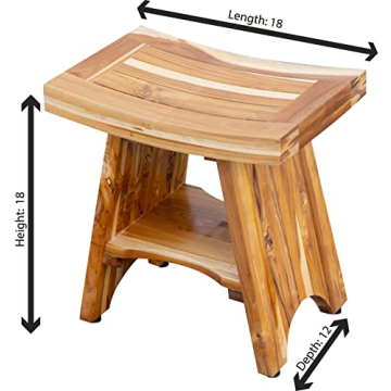 Elegant EcoDecors Teak Shower Bench for Spa-Like Comfort