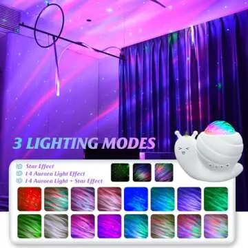 Northern Lights Projector,Snail Star Galaxy Projector with Bluetooth Speaker & Remote, Northern Aurora Borealis Light Aura Night Lights for Kids Bedroom Decor Gift,Party Christmas Gift,White