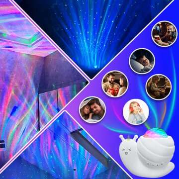 Northern Lights Projector,Snail Star Galaxy Projector with Bluetooth Speaker & Remote, Northern Aurora Borealis Light Aura Night Lights for Kids Bedroom Decor Gift,Party Christmas Gift,White