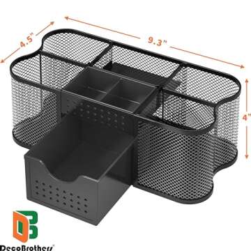Deco Brothers Desk Organizers Pen Holder Office Caddy Storage, Black