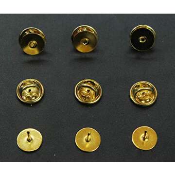 ALL in ONE Butterfly Clutch Tie Tacks Pin Backs with Blank Pins for DIY Craft (Gold 50 Pairs)