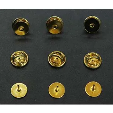 ALL in ONE Butterfly Clutch Tie Tacks Pin Backs with Blank Pins for DIY Craft (Gold 50 Pairs)