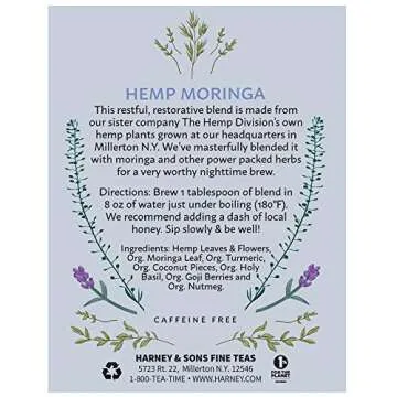 Harney & Sons Hemp Moringa Tea Blend, Wellness, Deep Sleep Blend, 5 oz tin