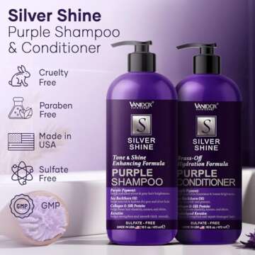VANIDOX Purple Shampoo and Conditioner Set - Vibrant Care for Grey Hair