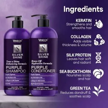 Sulfate Free Purple Shampoo & Conditioner Set for Grey Hair