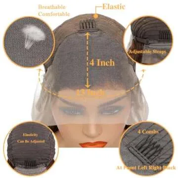 MEDDALE Highlight Ombre Lace Front Wig Human Hair Pre Plucked 180% Density Honey Blonde HD Transparent Lace Front Wigs Human Hair 4/27 13X4 Body Wave Lace Front Wig Human Hair 30 Inch