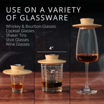 Cocktail Smoker Kit with Torch, Cleaning Brush, Wood Chips, Drink Recipe, & Whiskey Stones – 4 Flavors of Wood Chips – Bourbon Smoker – Smoke Infuser For Cocktails – Gifts for Men (No Butane)