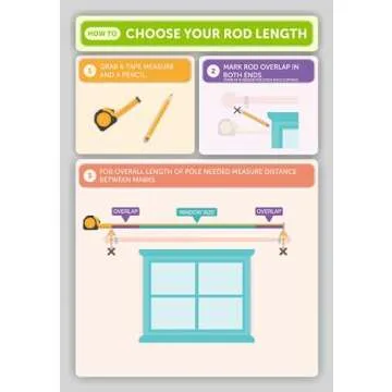 Ivilon Window Curtain Rod 120-240 Inch Adjustable Black