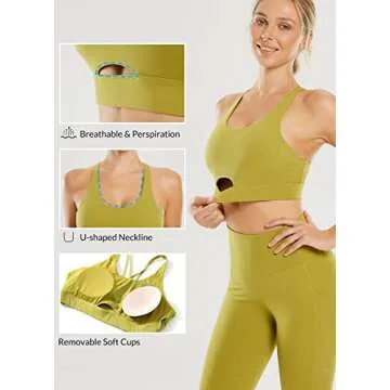 BALEAF Women's Strappy Sports Bra for Yoga & Fitness