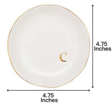 COLLECTIVE HOME - Ceramic Jewelry Tray, Decorative Trinket Dish for Rings Earrings Necklaces Bracele...