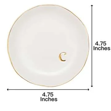 COLLECTIVE HOME - Ceramic Jewelry Tray, Decorative Trinket Dish for Rings Earrings Necklaces Bracele...