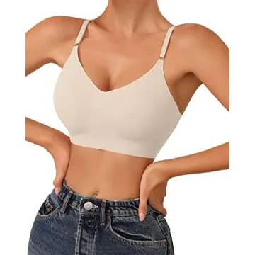 Comfortable Padded V Neck Seamless Bras for Everyday