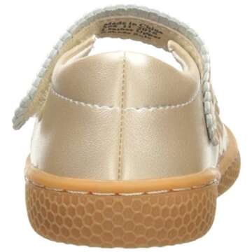 Livie & Luca Girls Ruche Leather Mary Jane Shoes Champagne