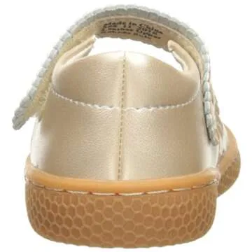 Livie & Luca Girls Ruche Leather Mary Jane Shoes Champagne