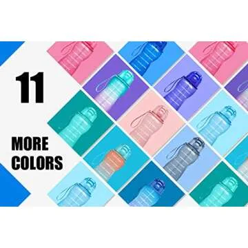 Giotto Large Half Gallon/64oz Motivational Water Bottle with Time Marker & Straw,Leakproof Tritan BPA Free Water Jug-Green/Purple Gradient