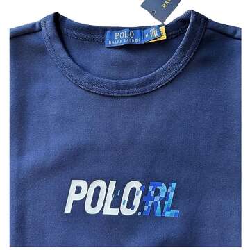 POLO RALPH LAUREN Men's Double Knit Crewneck Sweatshirt Digi Font POLO RL Logo (as1, alpha, x_l, regular, regular, Navy)