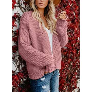 Dokotoo Cardigan Sweaters for Women Open Front Long Sleeve Cable Knit Chunky Cozy Ribbed 2024 Winter...