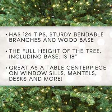 Darice Mini Canadian Pine Tree with Wood Base (1pc), Green – Spread Holiday Décor Around Your Home – Artificial Tree Has 124 Tips and Works Great with Mini Ornaments and Lights, 18”