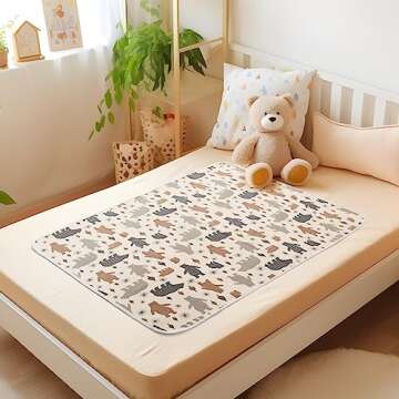 YIVEKO Baby Waterproof Bed Pad Washable Mattress Pad Reusable Underpads Bed Wetting Incontinence Cover for Baby Toddler Children and Adults