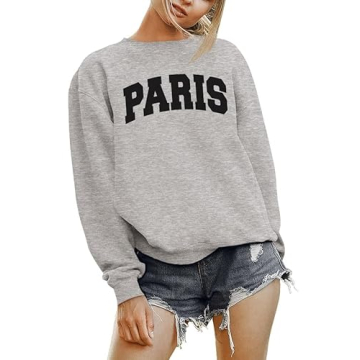 TeesAndTankYou Paris College Style Sweatshirt - Cozy Unisex Grey Fashion