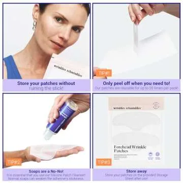 Wrinkles Schminkles Forehead Wrinkle Patches - Reusable Silicone Smoothing Pads for Brow Lift, Wrinkle Smoothers, Reduce Frown Lines & Face Lift (2 Pack)