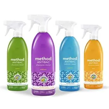 Method Antibacterial All-Purpose Cleaner Spray, Citron, Kills 99.9% of Household Germs, 28 Fl Oz, (Pack of 4)