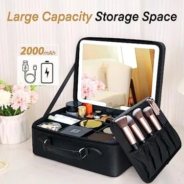 FASCINATE Light Up Makeup Bag with Mirror & Organizer