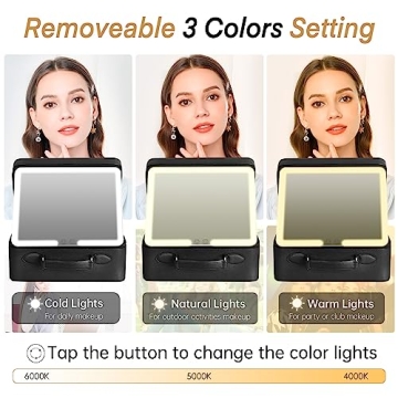 FASCINATE Light Up Makeup Bag with Mirror & Organizer