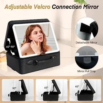 FASCINATE Light Up Makeup Bag with Mirror & Organizer