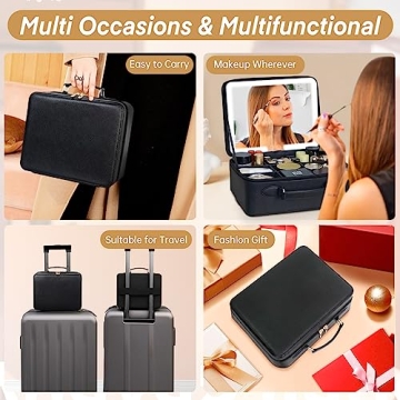 FASCINATE Light Up Makeup Bag with Mirror & Organizer