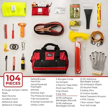 Thrive Roadside Car Emergency Kit - 104 Essential Pieces